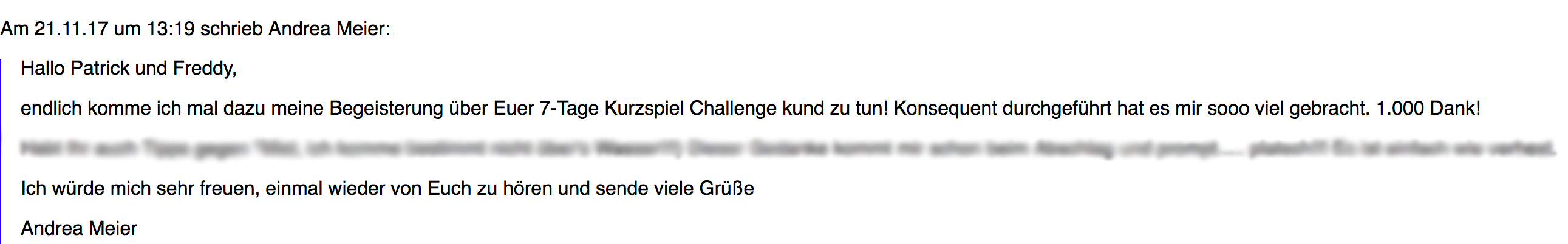 Andrea Meier Challenge Testimonial